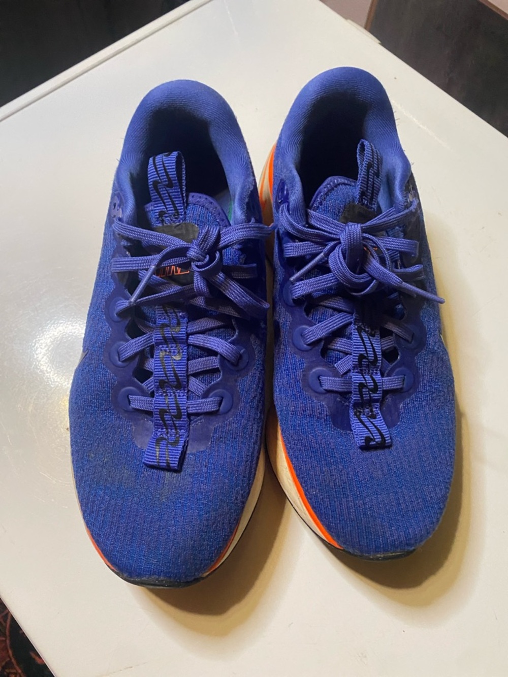 Boys  Running Sneakers in Blue with Orange Accent